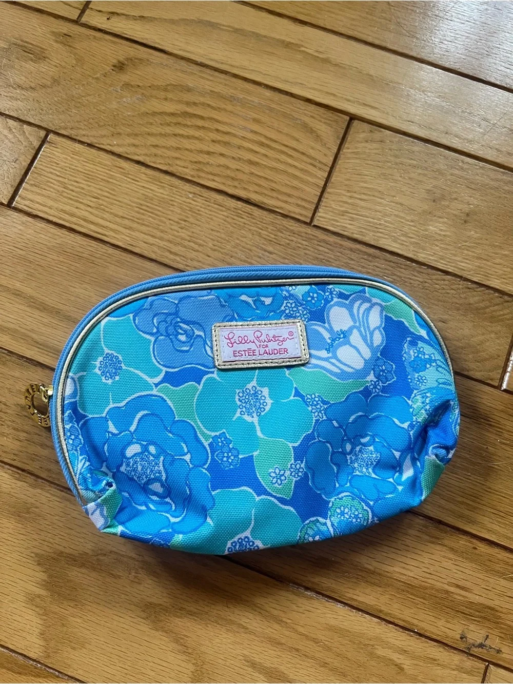Lilly Pulitzer for Estée Lauder - Blue Floral Cosmetic Pouch